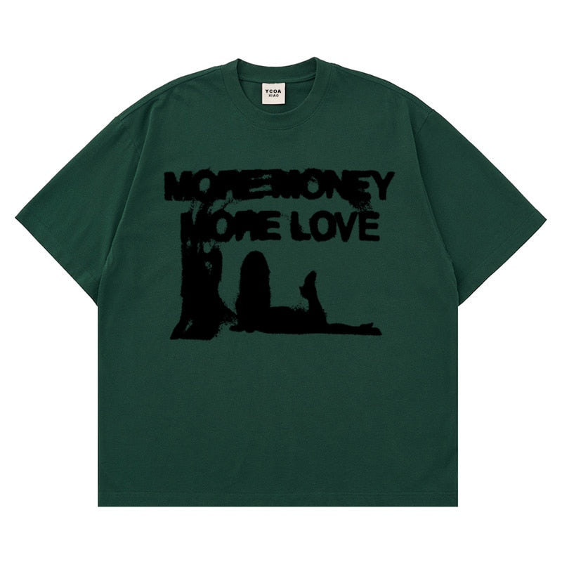 Men Tshirt Oversized Cotton Letter Y2k Streetwear Hip Hop Korean