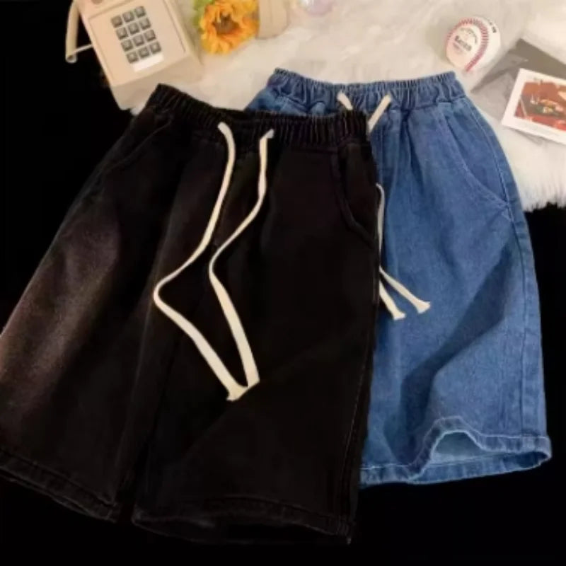 Summer Men's Distressed Straight-leg Baggy Jorts Y2K Vintage
