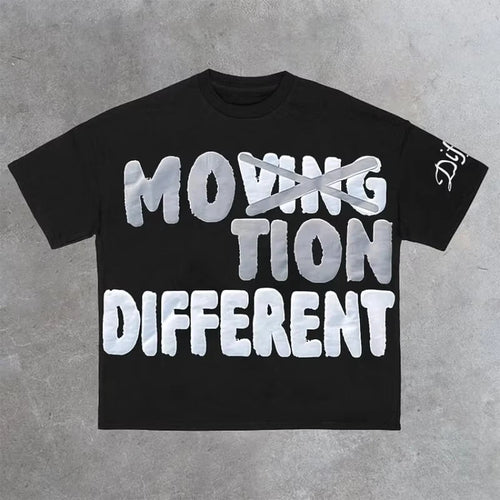Vintage Motion Different Graphic 100% Cotton Short Sleeve T-Shirt Men