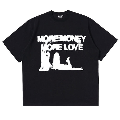 Men Tshirt Oversized Cotton Letter Y2k Streetwear Hip Hop Korean
