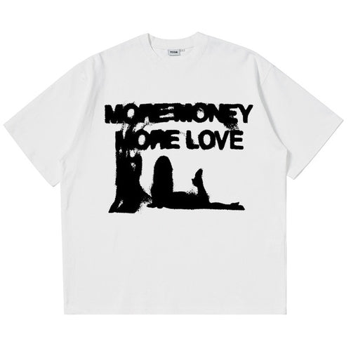 Men Tshirt Oversized Cotton Letter Y2k Streetwear Hip Hop Korean