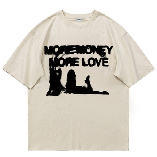 Men Tshirt Oversized Cotton Letter Y2k Streetwear Hip Hop Korean