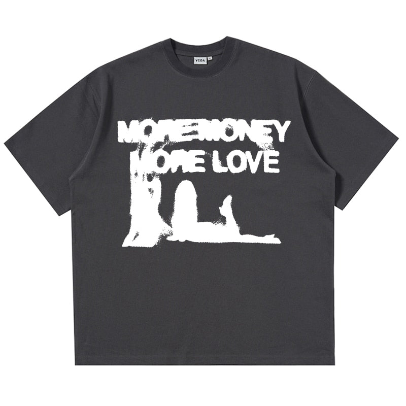 Men Tshirt Oversized Cotton Letter Y2k Streetwear Hip Hop Korean