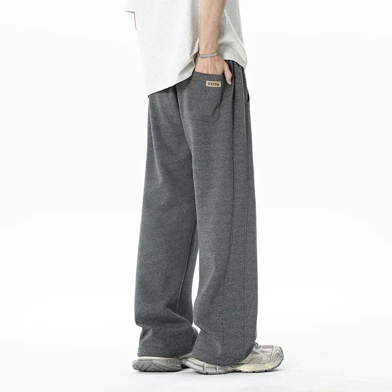 Spring Men's Pants Wide Leg Cotton Fabric Straight Outdoor Sports