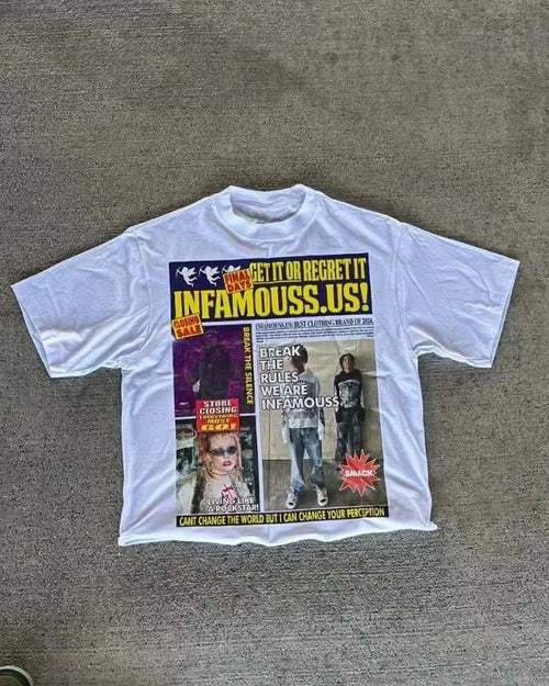 Summer American Alphabet Print Graphic T-shirt Y2k Top Oversized