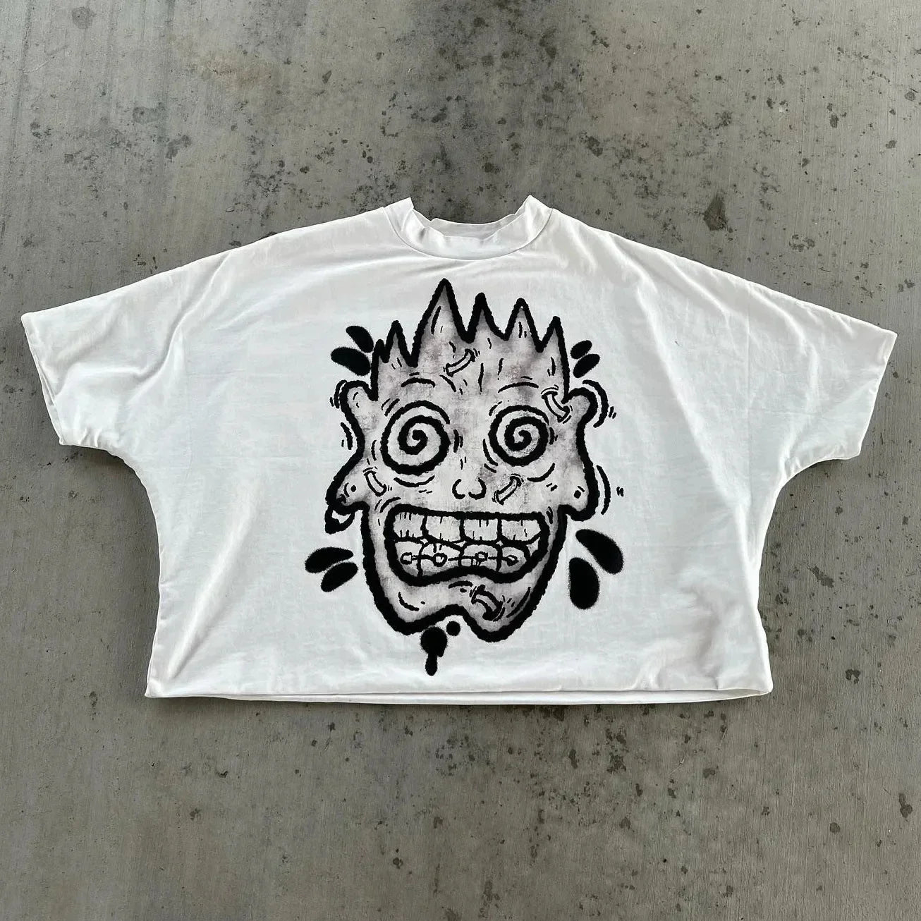 Y2K Vintage Clothing Retro Classic Graphic Printed Loose Short Sleeve