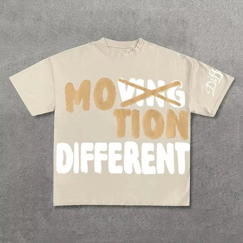 Vintage Motion Different Graphic 100% Cotton Short Sleeve T-Shirt Men