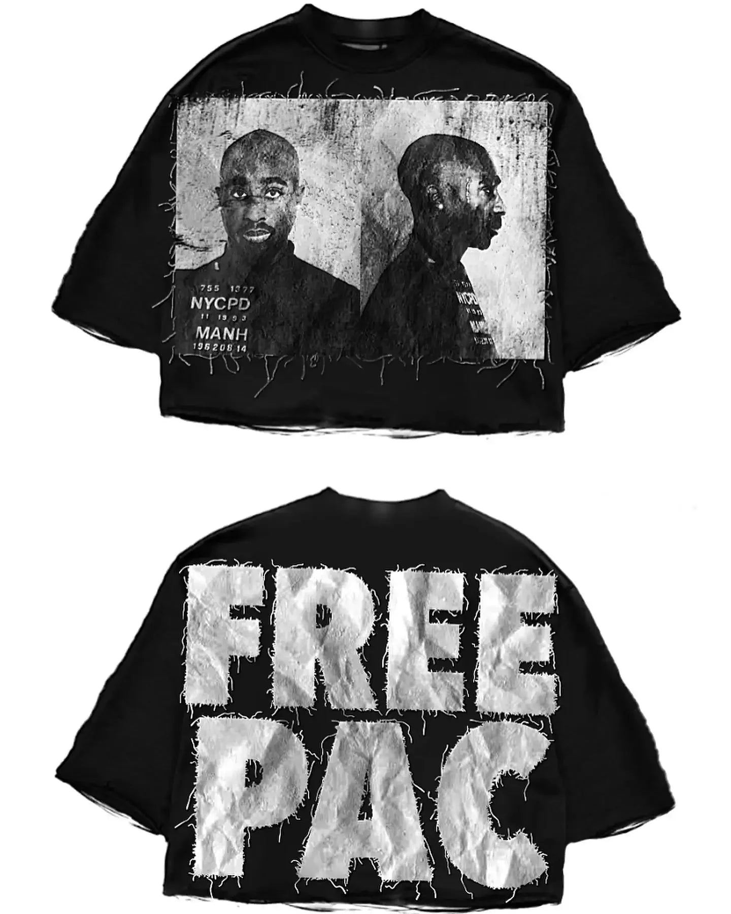 Street T-shirt Y2K Top Rock Hip Hop Graphic Print Oversized T-shirt