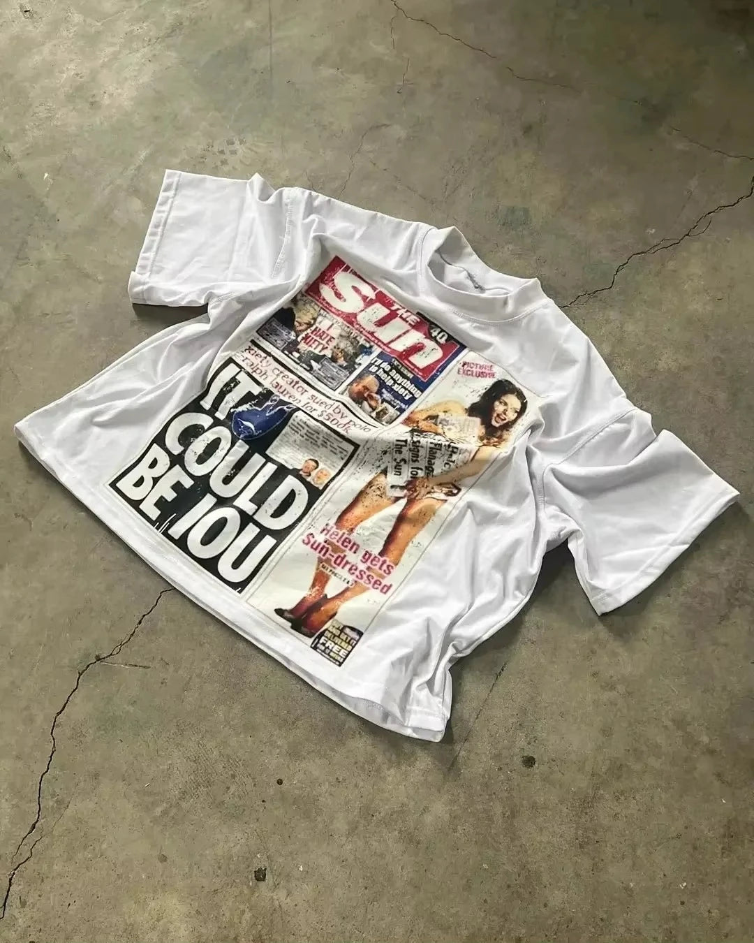 Summer American Alphabet Print Graphic T-shirt Y2k Top Oversized