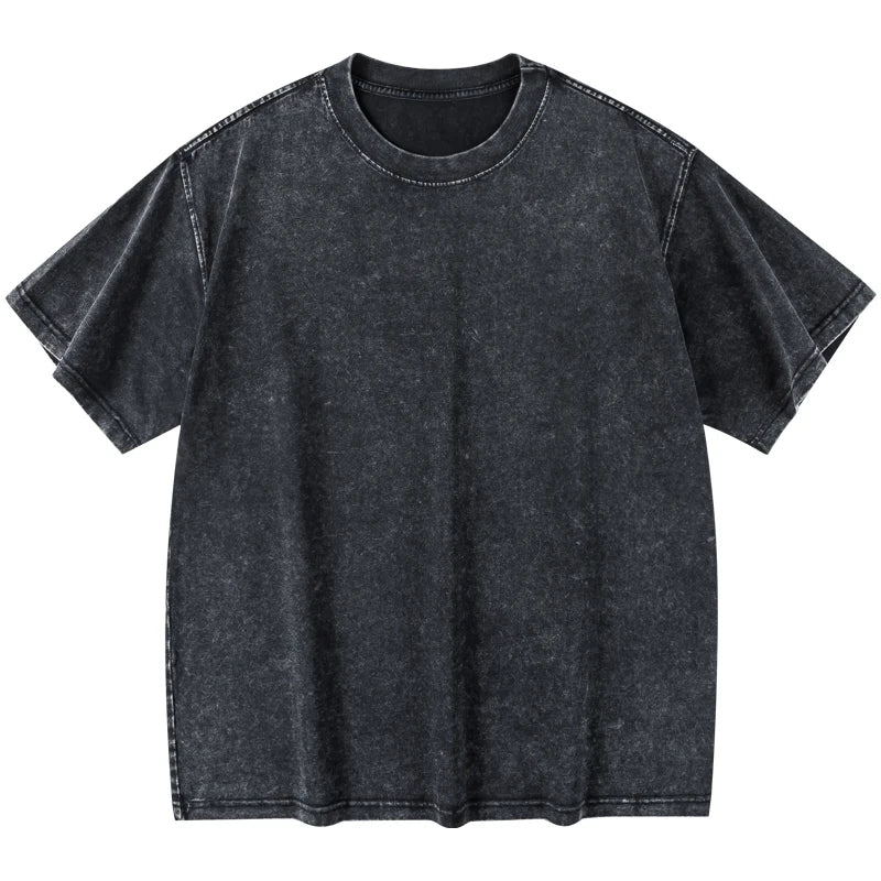 Men's Women Washed Vintage T-Shirts Street Hip Hop Retro Punk T Shirt