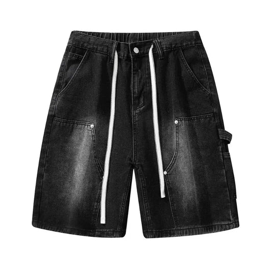 Fashion Streetwear Men's Denim Shorts Summer Loose Vintage Harajuku