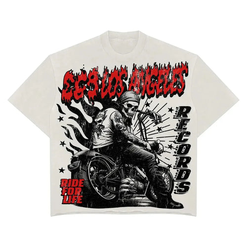 Streetwear T Shirt Y2K Hip Hop Punk Rock Graphic Print Oversized
