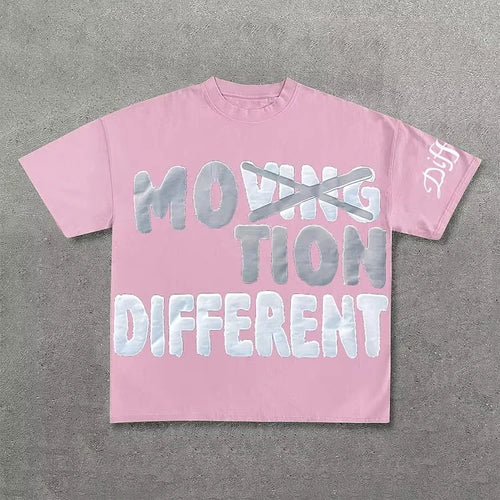Vintage Motion Different Graphic 100% Cotton Short Sleeve T-Shirt Men