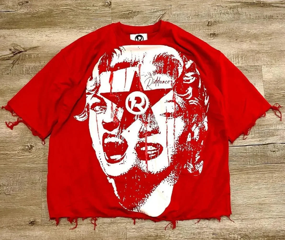 Hip Hop Y2k Tops 2024 Oversized Printed Graphic T Shirts Harajuku