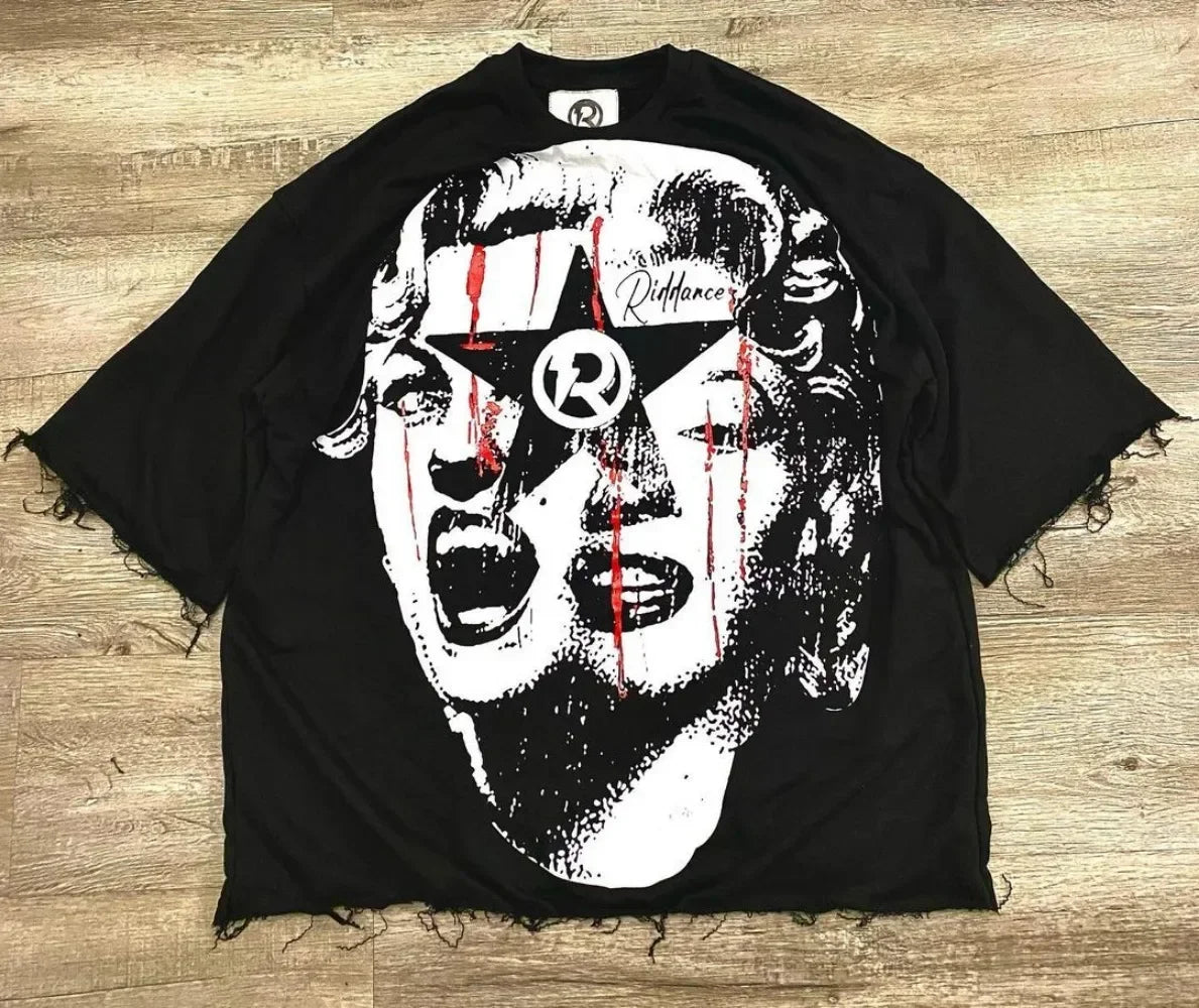 Hip Hop Y2k Tops 2024 Oversized Printed Graphic T Shirts Harajuku