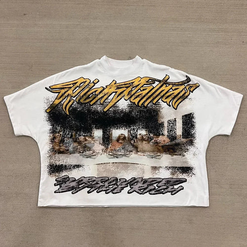 Y2K Vintage Clothing Retro Classic Graphic Printed Loose Short Sleeve
