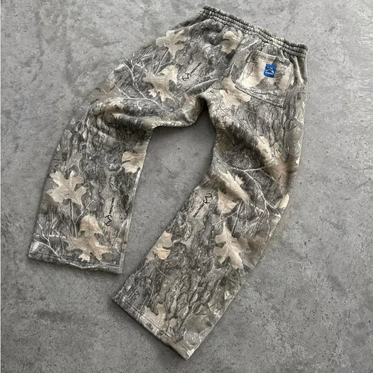 Y2K Streetwear MenCamouflage Pattern Printed High Street Hip Hop Sweat