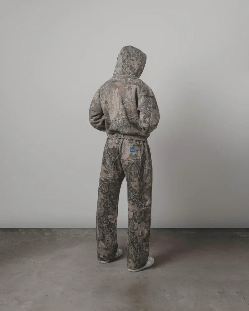 Y2K Streetwear MenCamouflage Pattern Printed High Street Hip Hop Sweat