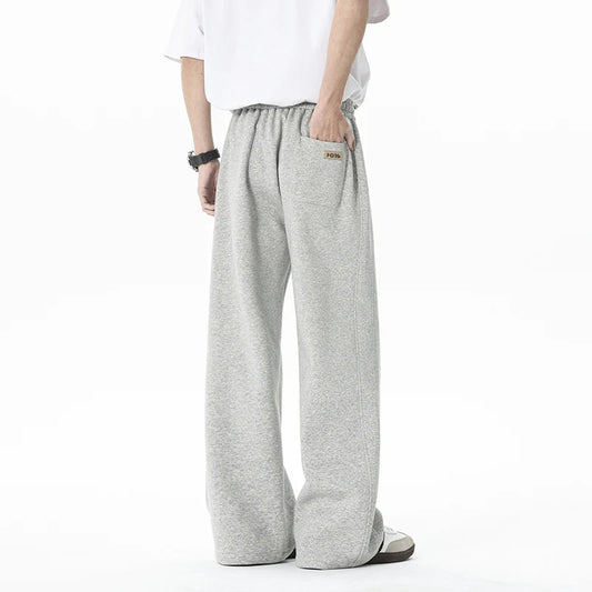 Spring Men's Pants Wide Leg Cotton Fabric Straight Outdoor Sports