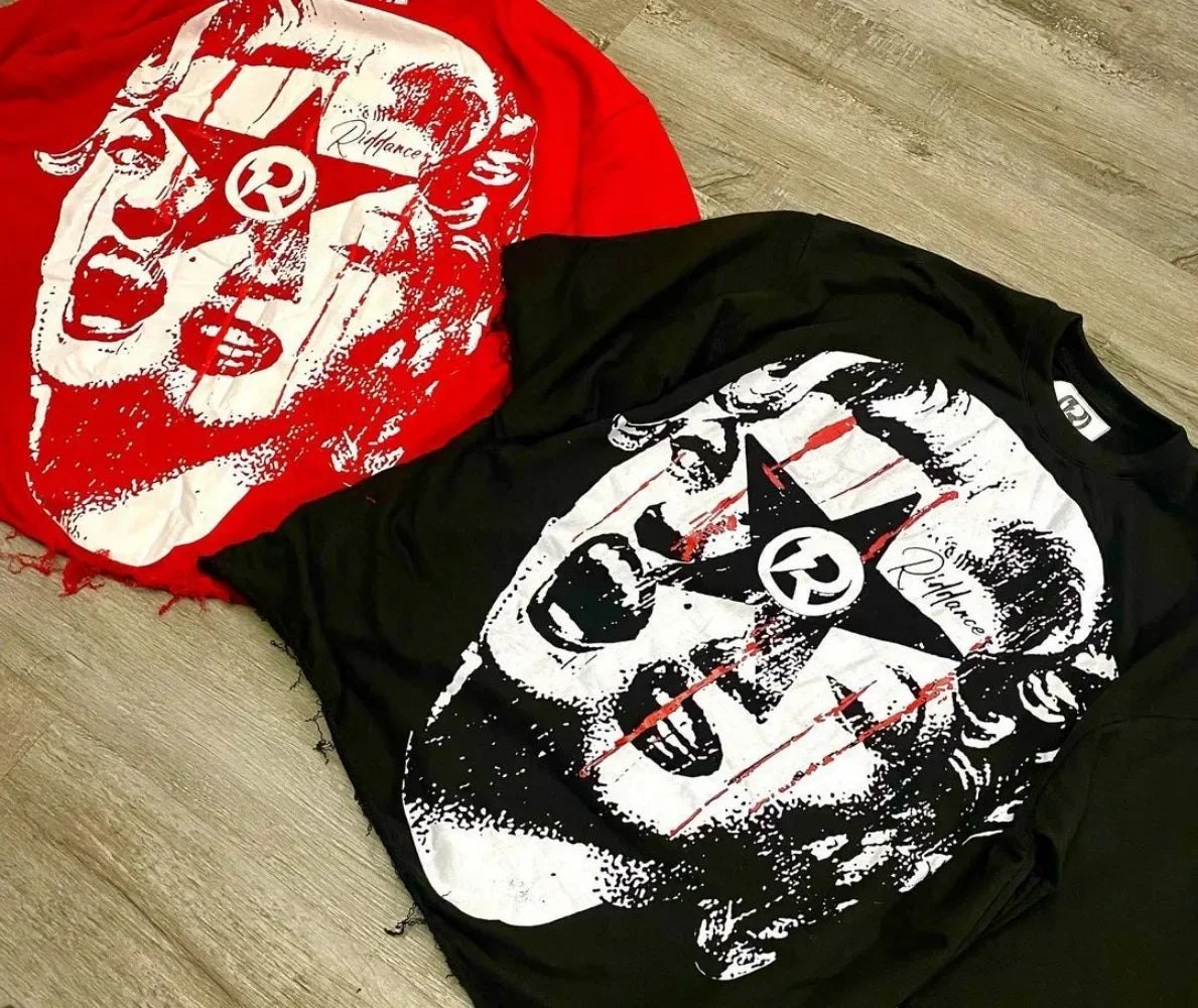 Hip Hop Y2k Tops 2024 Oversized Printed Graphic T Shirts Harajuku