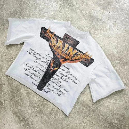 Y2K Vintage Clothing Retro Classic Graphic Printed Loose Short Sleeve