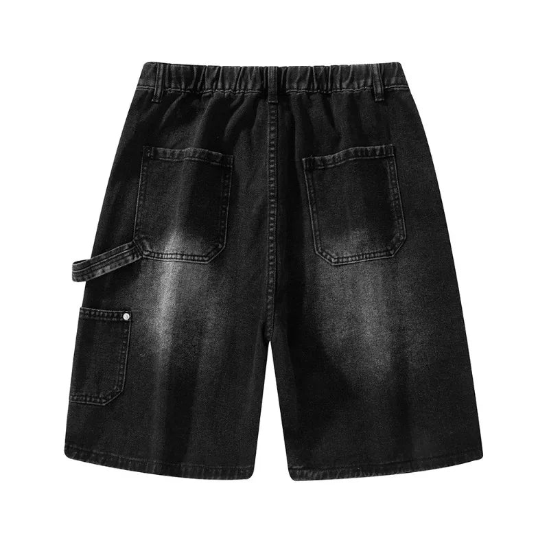 Fashion Streetwear Men's Denim Shorts Summer Loose Vintage Harajuku