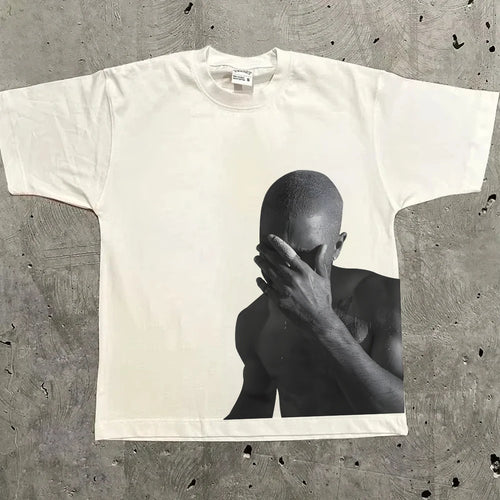 Rapper Frank Retro Graphic T Shirt Men's Hip Hop Ocean Album Clothing