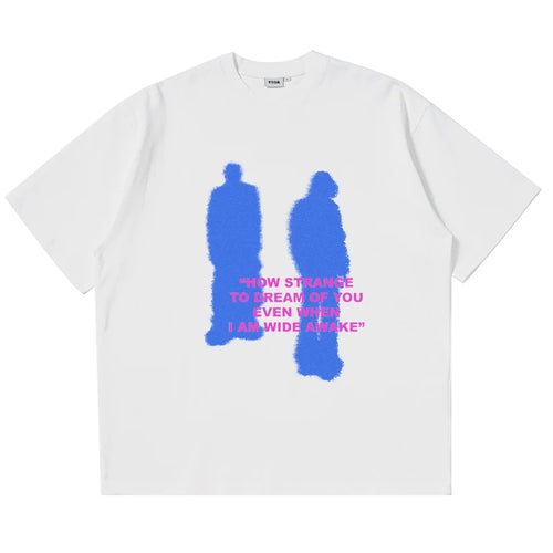 Men T-Shirt Shadow Graphic Cotton Oversized Tops Harajuku Summer