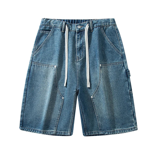 Fashion Streetwear Men's Denim Shorts Summer Loose Vintage Harajuku